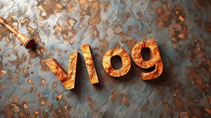 Image showing Brown Vlog concept creative art poster.