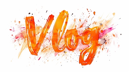 Image showing The word Vlog created in Brush Calligraphy.