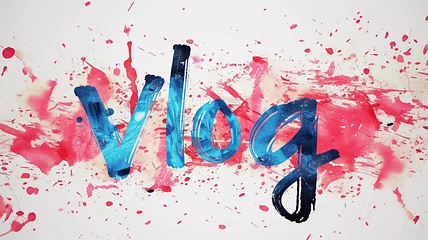 Image showing The word Vlog created in Brush Calligraphy.