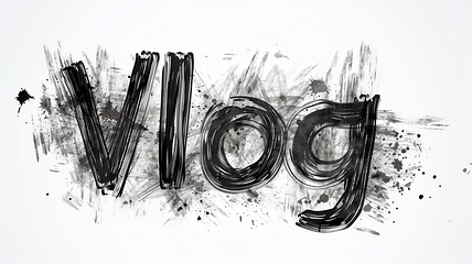 Image showing The word Vlog created in Charcoal Sketch.