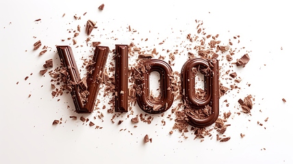 Image showing The word Vlog created in Chocolate Typography.