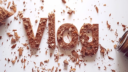 Image showing The word Vlog created in Cinnamon Typography.