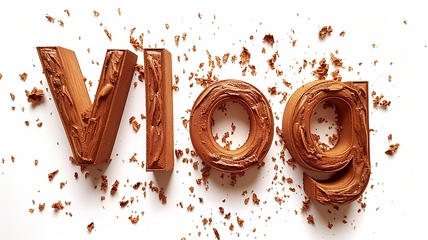 Image showing The word Vlog created in Cinnamon Typography.