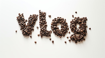 Image showing The word Vlog created in Coffee Beans Typography.