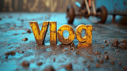 Image showing Concrete Vlog concept creative art poster.