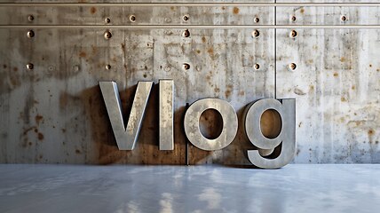 Image showing Concrete Vlog concept creative art poster.