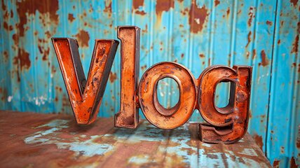 Image showing Copper Patina Vlog concept creative art poster.