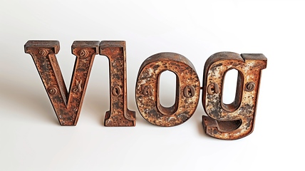 Image showing The word Vlog created in Copperplate Calligraphy.