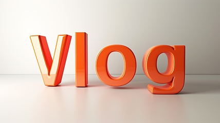 Image showing The word Vlog created in Display Typography.