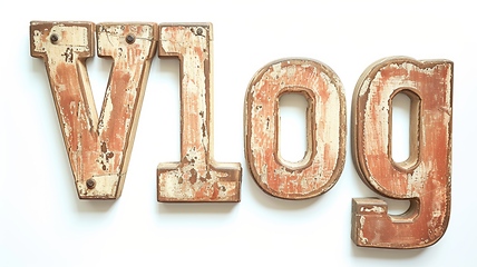 Image showing The word Vlog created in Display Typography.