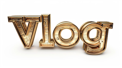 Image showing The word Vlog created in Embossed Calligraphy.