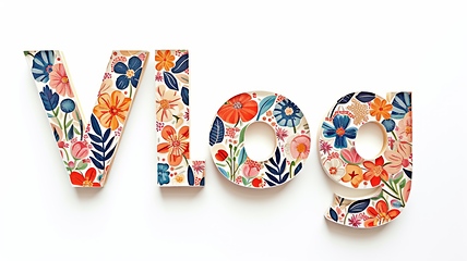 Image showing The word Vlog created in Floral Lettering.