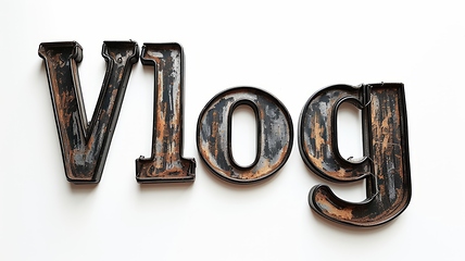 Image showing The word Vlog created in Gothic Calligraphy.