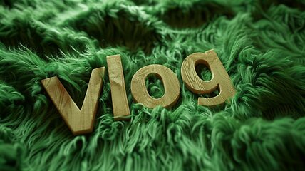 Image showing Green Fur Vlog concept creative art poster.