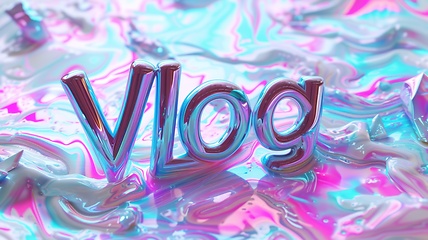 Image showing Holo Marble Vlog concept creative art poster.