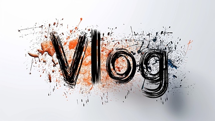 Image showing The word Vlog created in Italic Calligraphy.