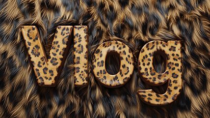 Image showing Leopard Fur Vlog concept creative art poster.