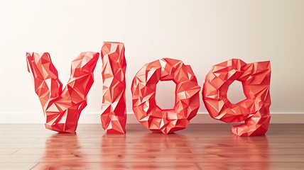 Image showing The word Vlog created in Low-Poly Art.