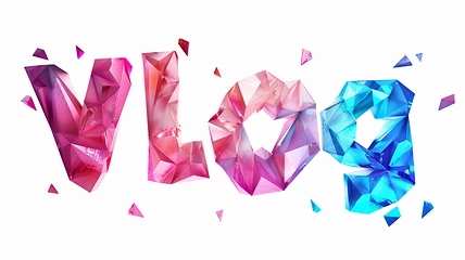 Image showing The word Vlog created in Low-Poly Art.