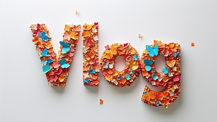 Image showing The word Vlog created in Paper Mosaic.