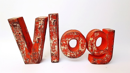 Image showing The word Vlog created in Paprika Typography.