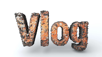 Image showing The word Vlog created in Pixel Typography.