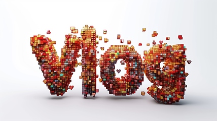Image showing The word Vlog created in Pixel Typography.