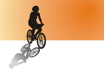 Image showing Woman on bicycle 