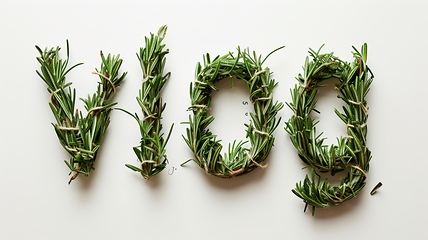 Image showing The word Vlog created in Rosemary Typography.