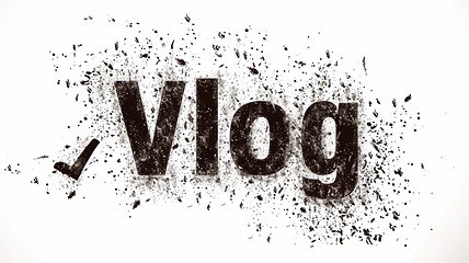 Image showing The word Vlog created in Stippling.