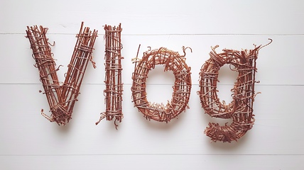 Image showing The word Vlog created in String Art Lettering.