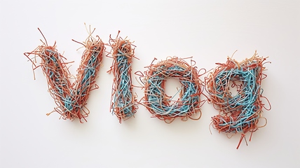 Image showing The word Vlog created in String Art Lettering.