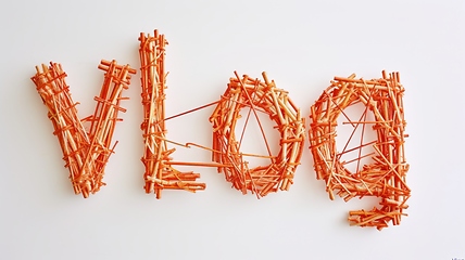 Image showing The word Vlog created in String Art Lettering.