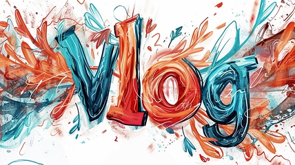 Image showing The word Vlog created in Surrealistic Drawing.