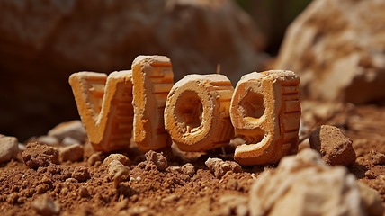 Image showing Sandstone Vlog concept creative art poster.