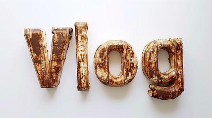 Image showing The word Vlog created in Script Typography.