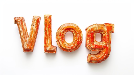 Image showing The word Vlog created in Serif Typography.