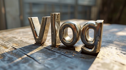 Image showing Silver Vlog concept creative art poster.