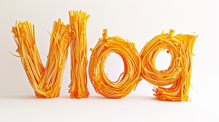 Image showing The word Vlog created in Spaghetti Typography.