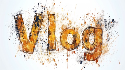 Image showing The word Vlog created in Uncial Calligraphy.