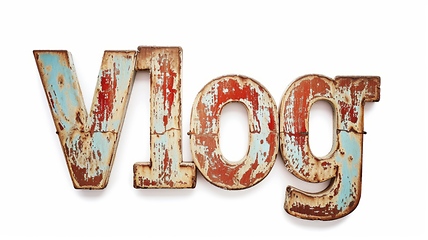 Image showing The word Vlog created in Vintage Typography.