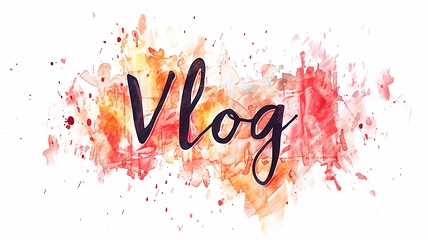 Image showing The word Vlog created in Watercolor Calligraphy.