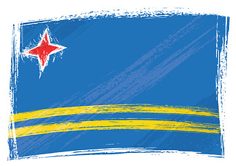 Image showing Grunge Aruba flag