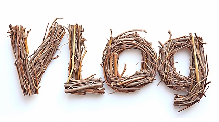 Image showing The word Vlog created in Willow Twig Letters.