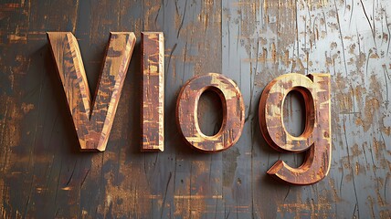 Image showing Wooden Shou Sugi Ban Vlog concept creative art poster.