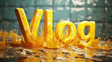 Image showing Yellow Marble Vlog concept creative art poster.