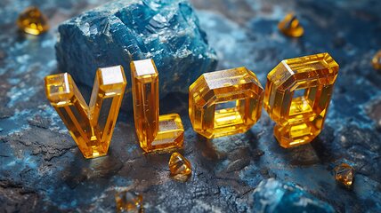 Image showing Yellow Sapphire Crystal Vlog concept creative art poster.