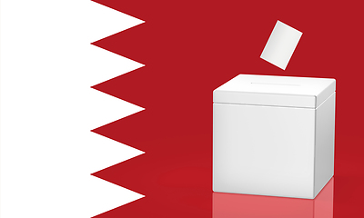 Image showing Ballot box with the flag of Bahrain