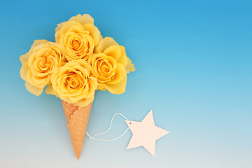 Image showing Surreal Summer Ice Cream Rose Flower Design with Gift Design