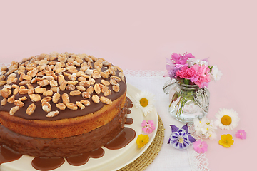 Image showing Peanut and Caramel Sauce Cake for Afternoon Tea 